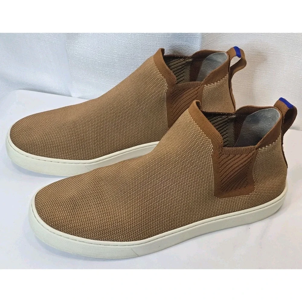 Rothys Chelsea Womens‎ Size 10.5 Boots Tan Shoes Knit Ankle Comfort Sneakers